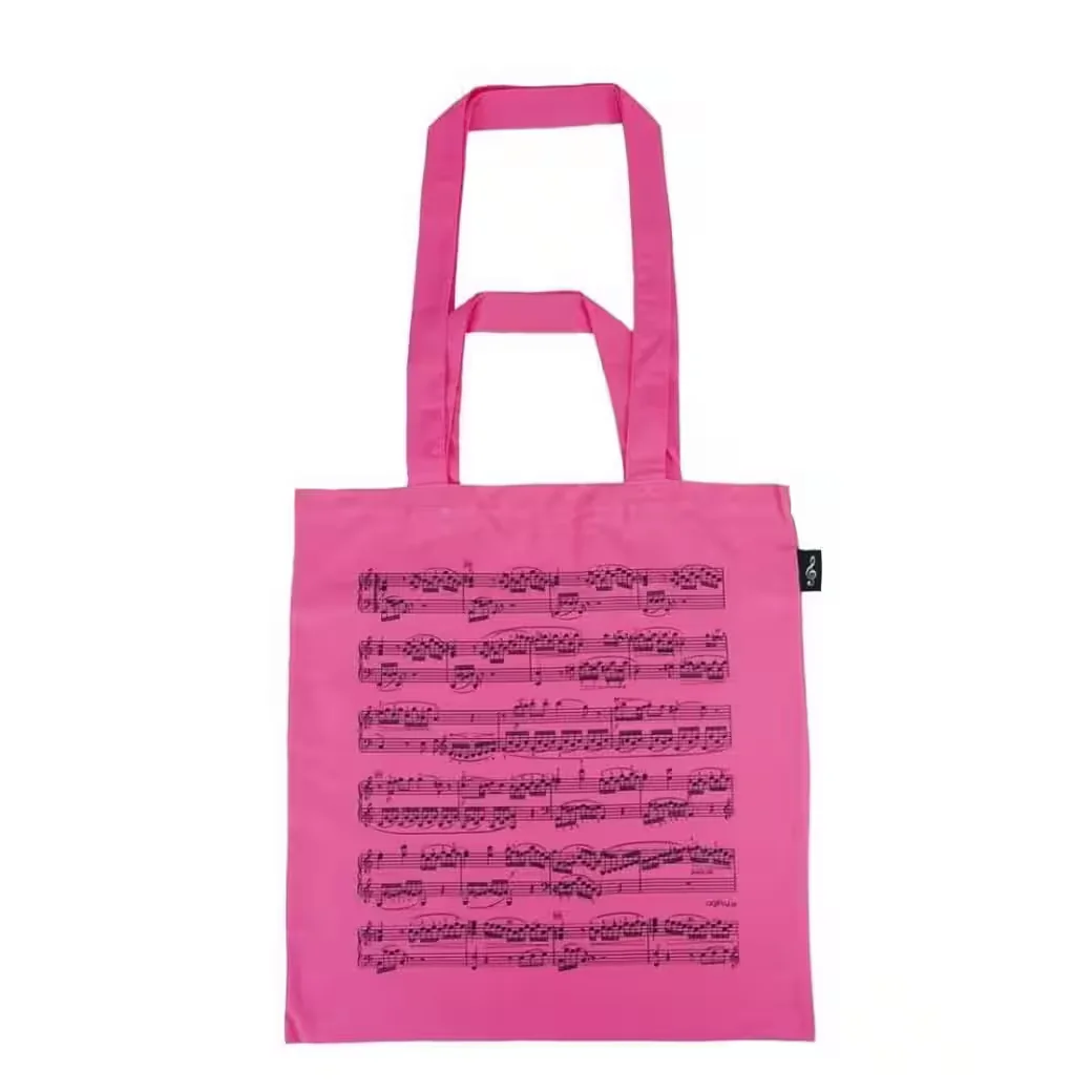 MUGESH Baumwolltasche Tragetasche Notenzeilen Motiv für Musiker