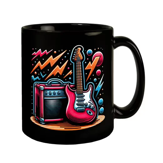 SPEECHEESE Kaffeetasse E-Gitarre Motiv schwarz