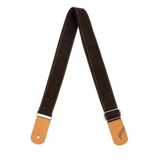 CASCHA HH2201 Ukulelengurt Braun Baumwolle Leinen mit Lederenden