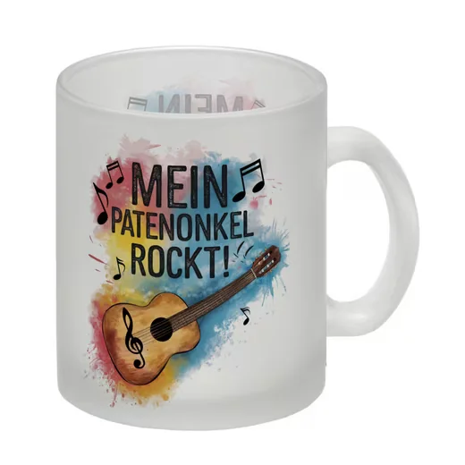 SPEECHEESE Glastasse Mein Patenonkel rockt Gitarrenmotiv