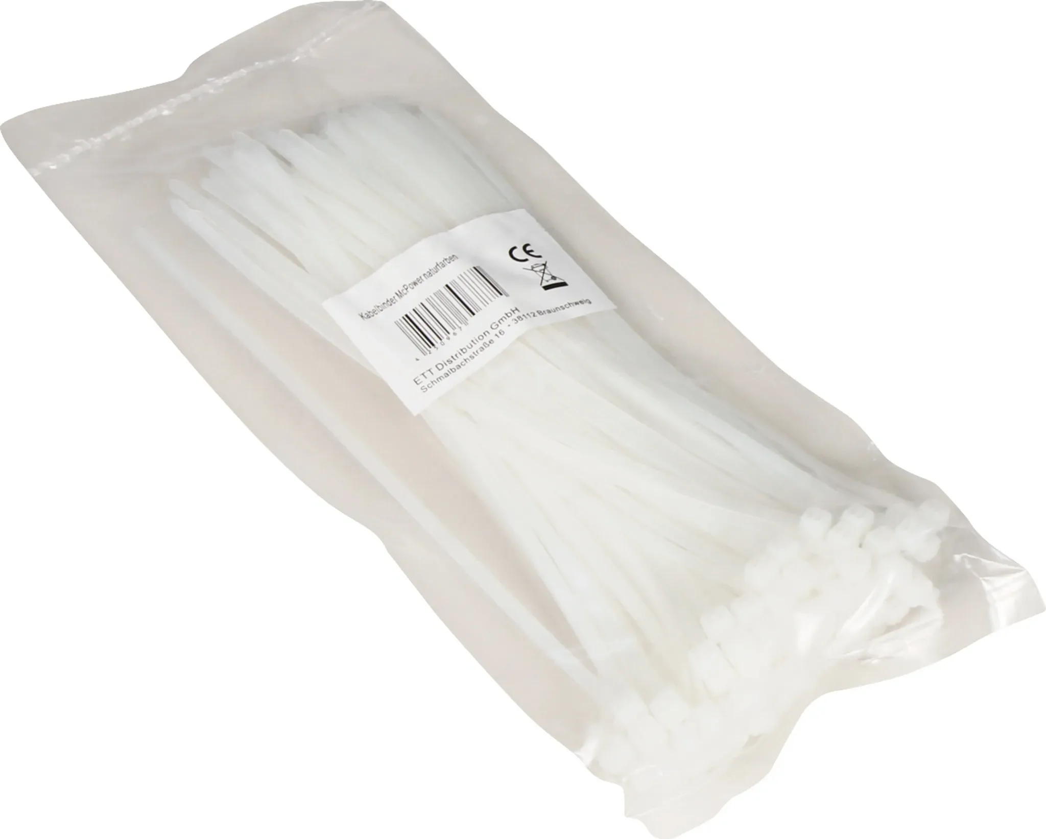 Kabelbinder McPower transparent – 200 x 2,5 mm (100er-Pack)