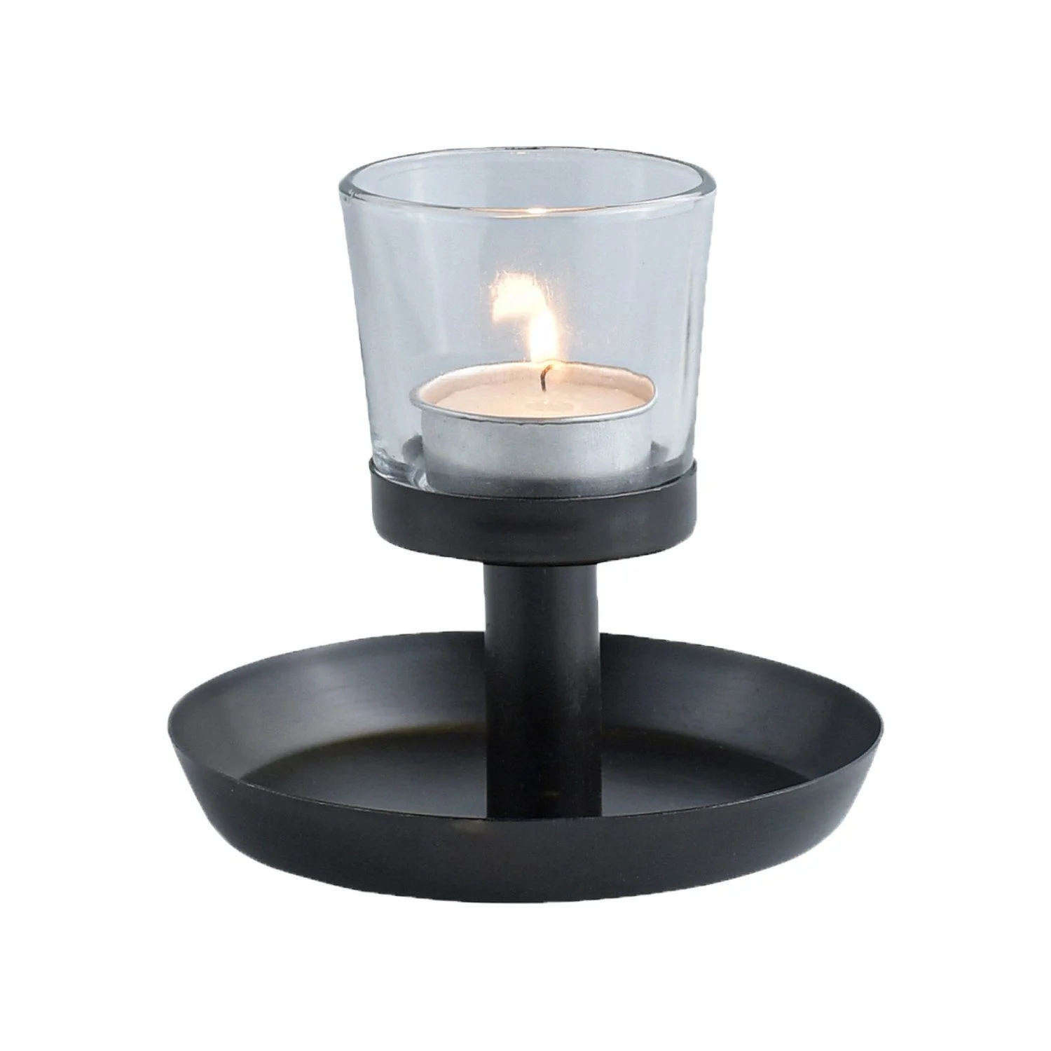 Teelichthalter „Hyban“ – Modernes Design, Schwarz