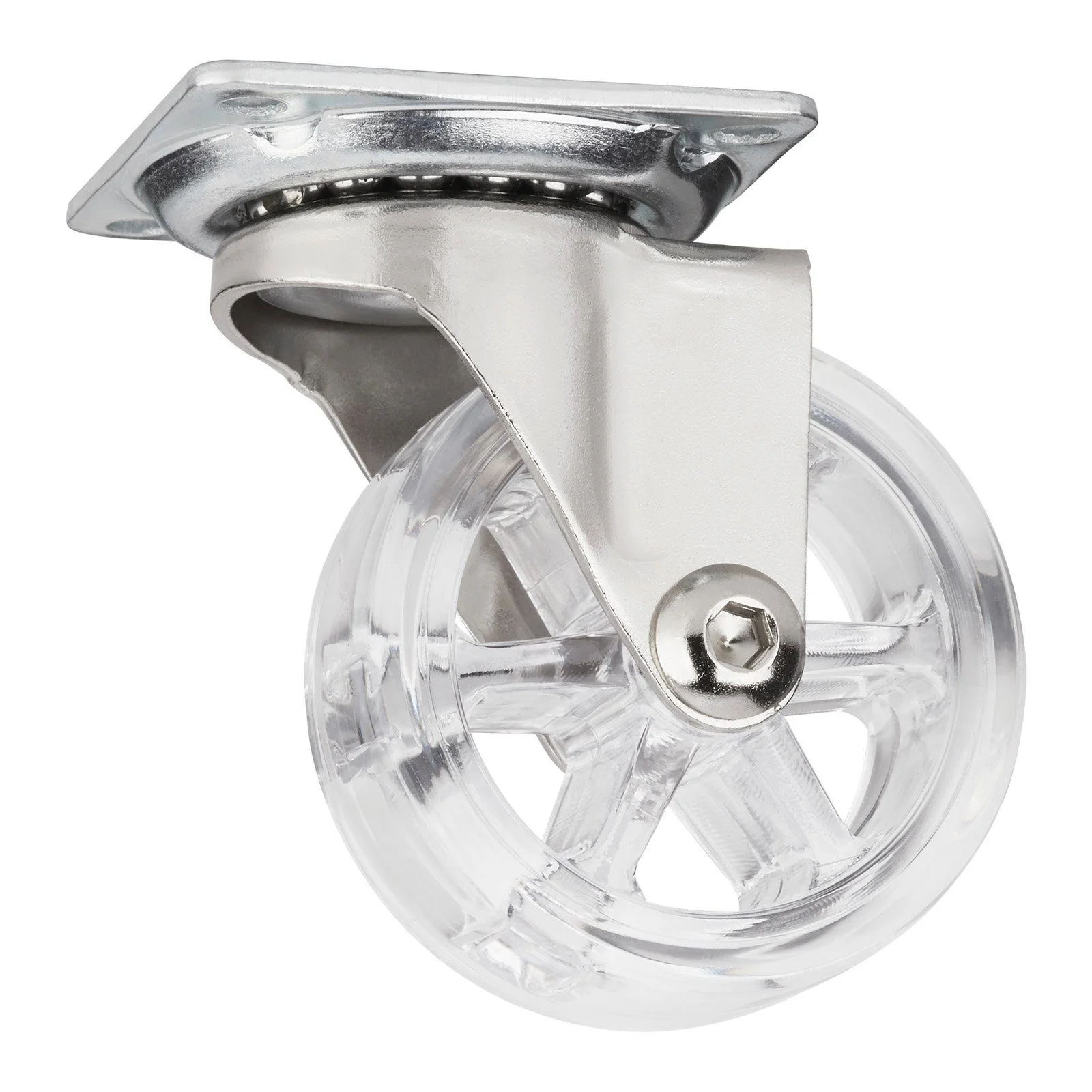 Möbelrolle „RAPID“ – Lenkrolle Ø 50 mm, transparent