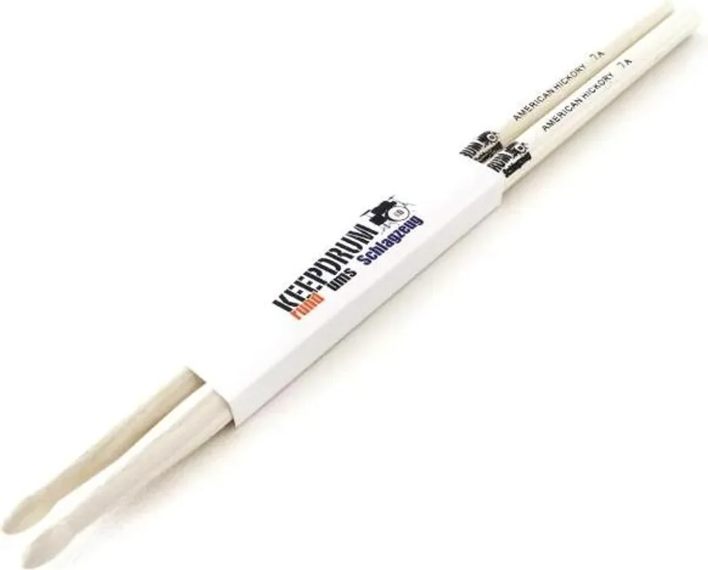 keepdrum 7A Hickory Schlagzeugstöcke 3 Paar Set mit Stickbag