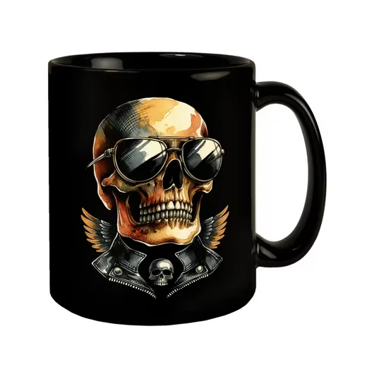 SPEECHEESE Kaffeetasse Rocker Totenkopf schwarz