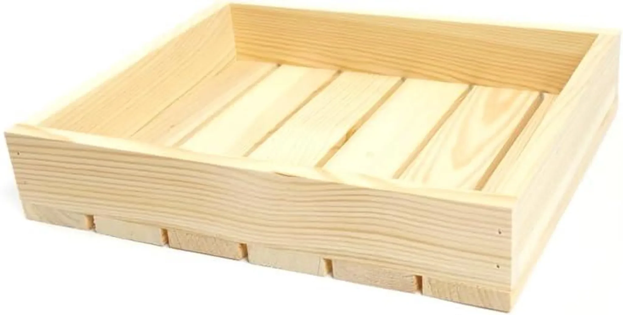 Vintage-Holzkiste aus Kiefernholz – 30 × 25 × 6 cm