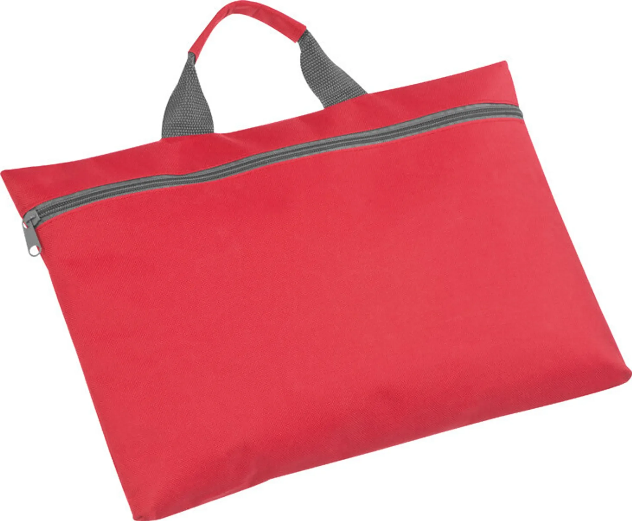 Polyester Dokumententasche A4 mit Reißverschluss & Tragegriff – Rot