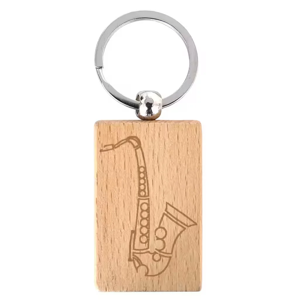 KEEPDRUM Schlüsselanhänger Rechteck Saxofon Motiv 1 tlg