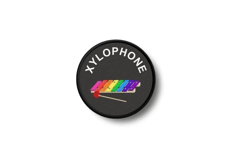 Xylophon Patch Aufnäher Bügelbild gedruckt Musikinstrument Motiv
