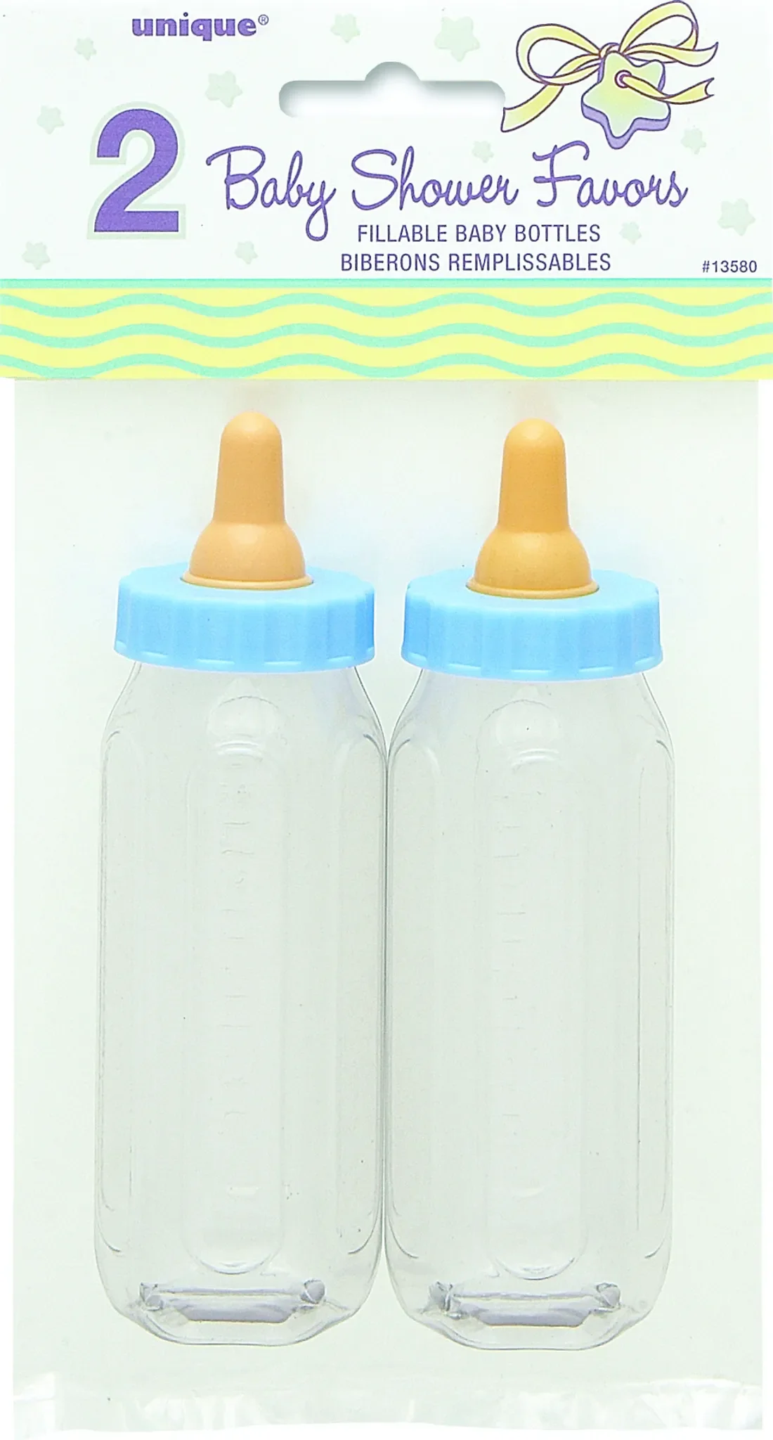 Deko-Babyfläschchen Blau – 2er-Set für Jungen