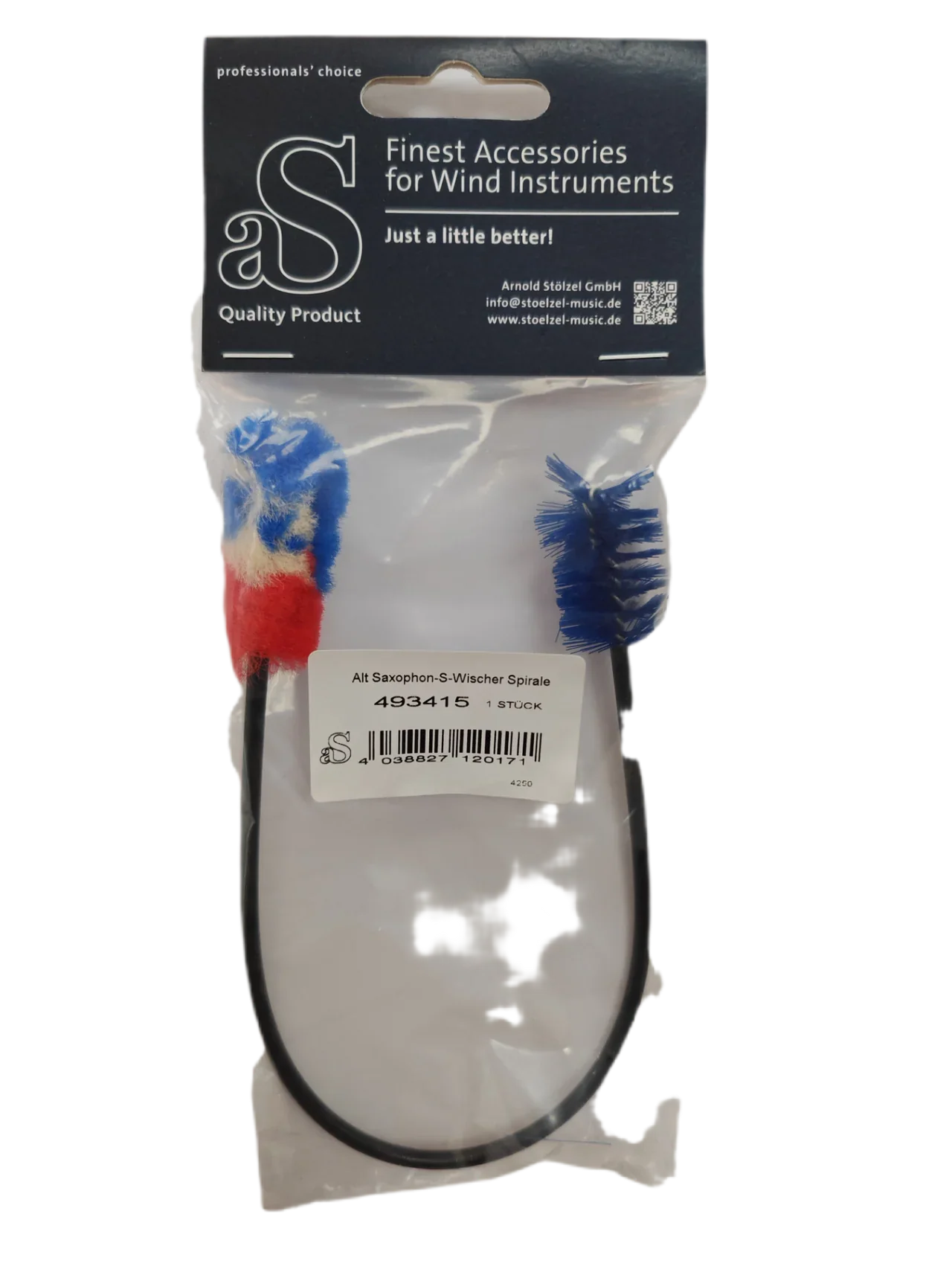 Arnolds & Sons aS S-Bogen Spiralbürste Wischer Altsaxophon 2in1