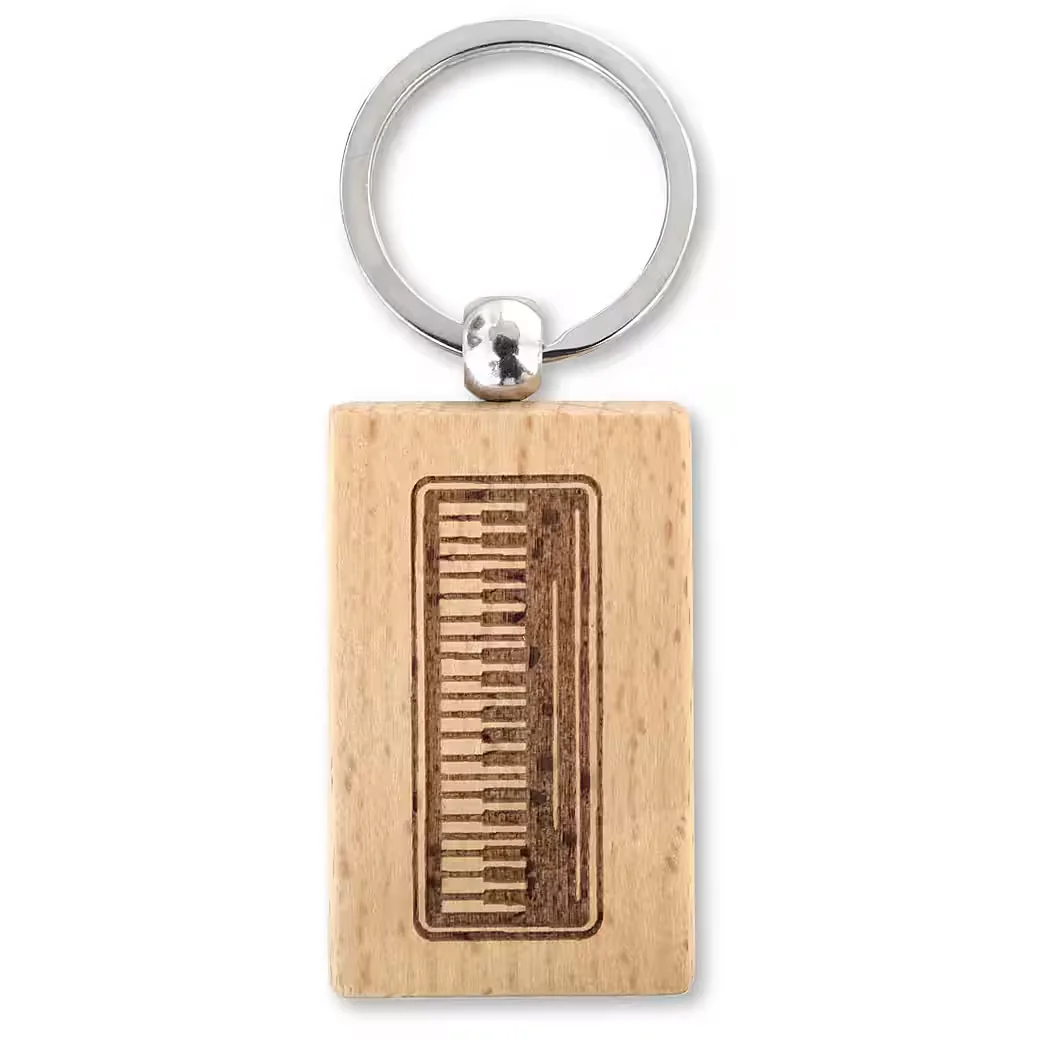 KEEPDRUM Schlüsselanhänger Rechteck mit Keyboard Motiv 1 teilig