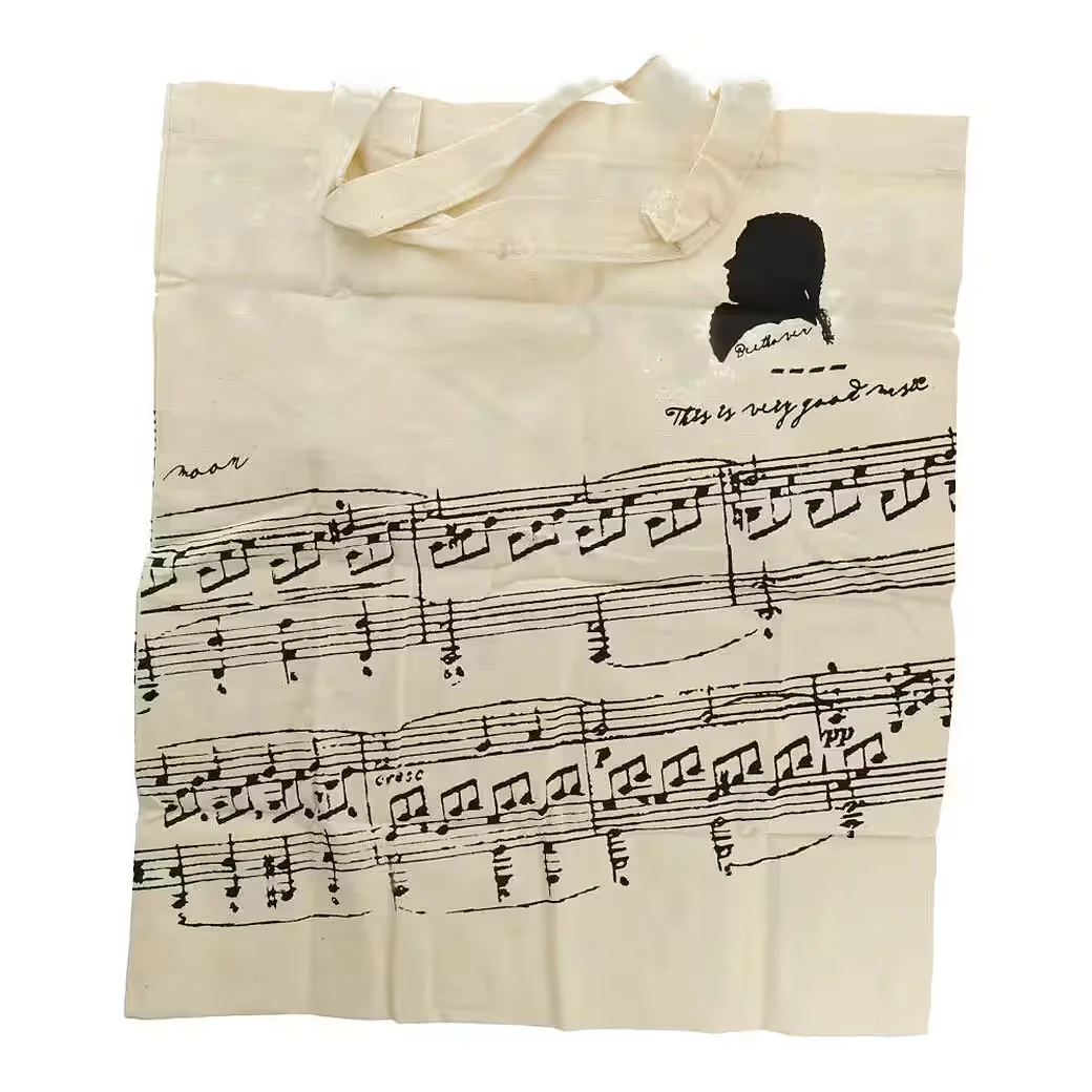 MUGESH Tragetasche Notenzeile Beethoven für Musiker Geschenk
