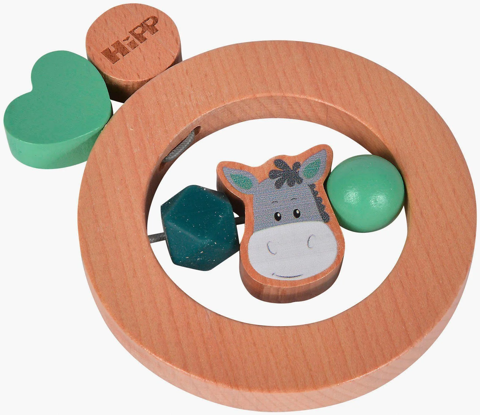 Greifling „HiPP Ring“ aus Holz & Silikon – Ø 10 cm