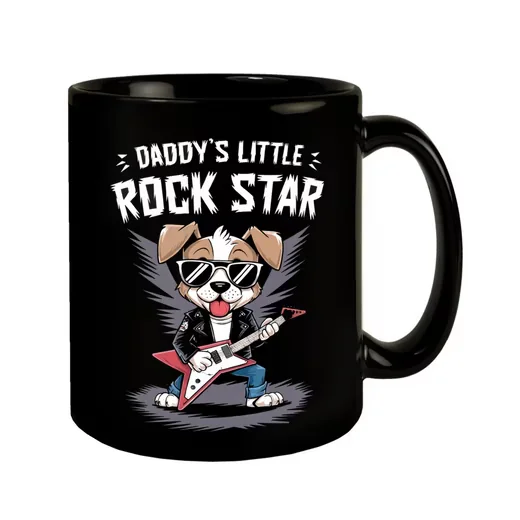 SPEECHEESE Tasse Hund mit Gitarre Daddy's Rock Star Geschenk Papa