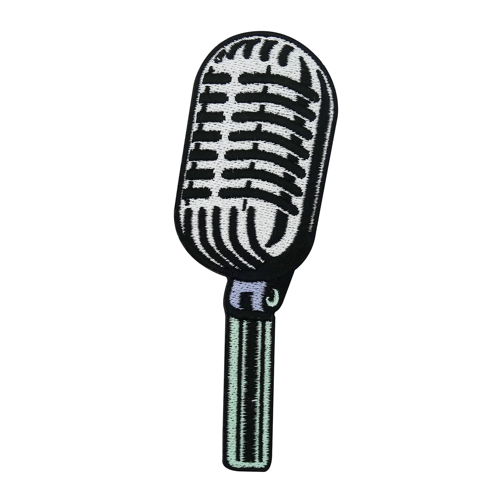 Retro Musik Mikrofon Aufnäher Bügelbild Vintage Rock Patch DIY