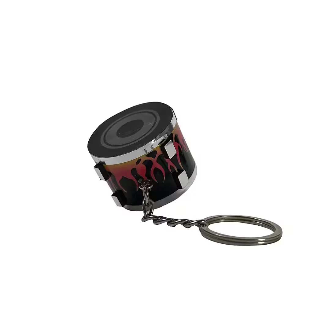 FTWDESIGN Schlüsselanhänger Snare Drum mit Flammenmotiv