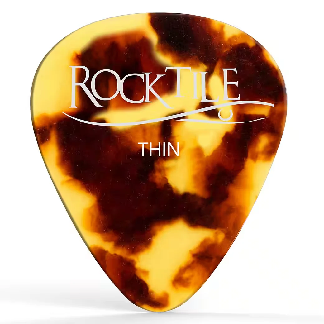 ROCKTILE Gitarrenplektren Tortoise Design Thin 0,5 mm, 12er Set