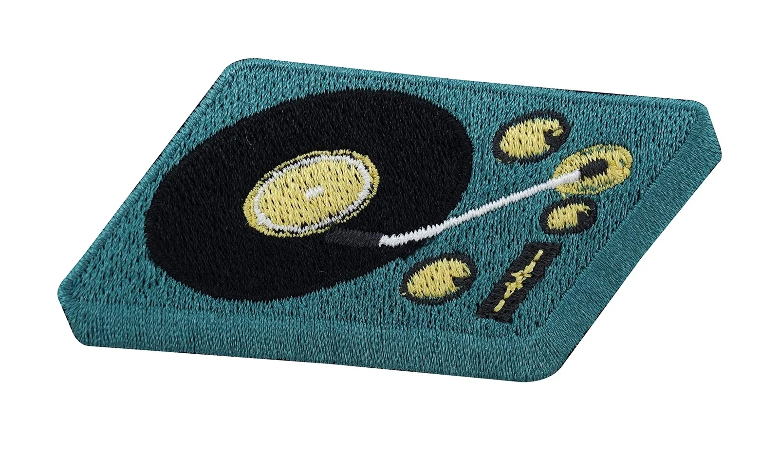 Aufbügler Patch Retro DJ Mischpult Plattenspieler Old School