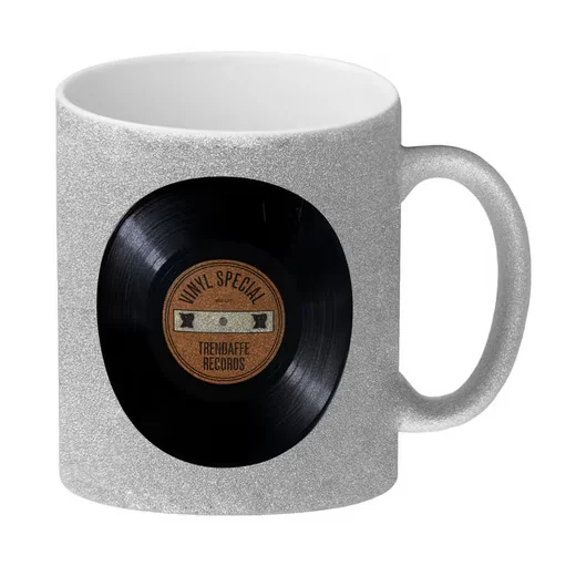 SPEECHEESE Glitzer Kaffeebecher Tasse Schallplatten Vinyl Special