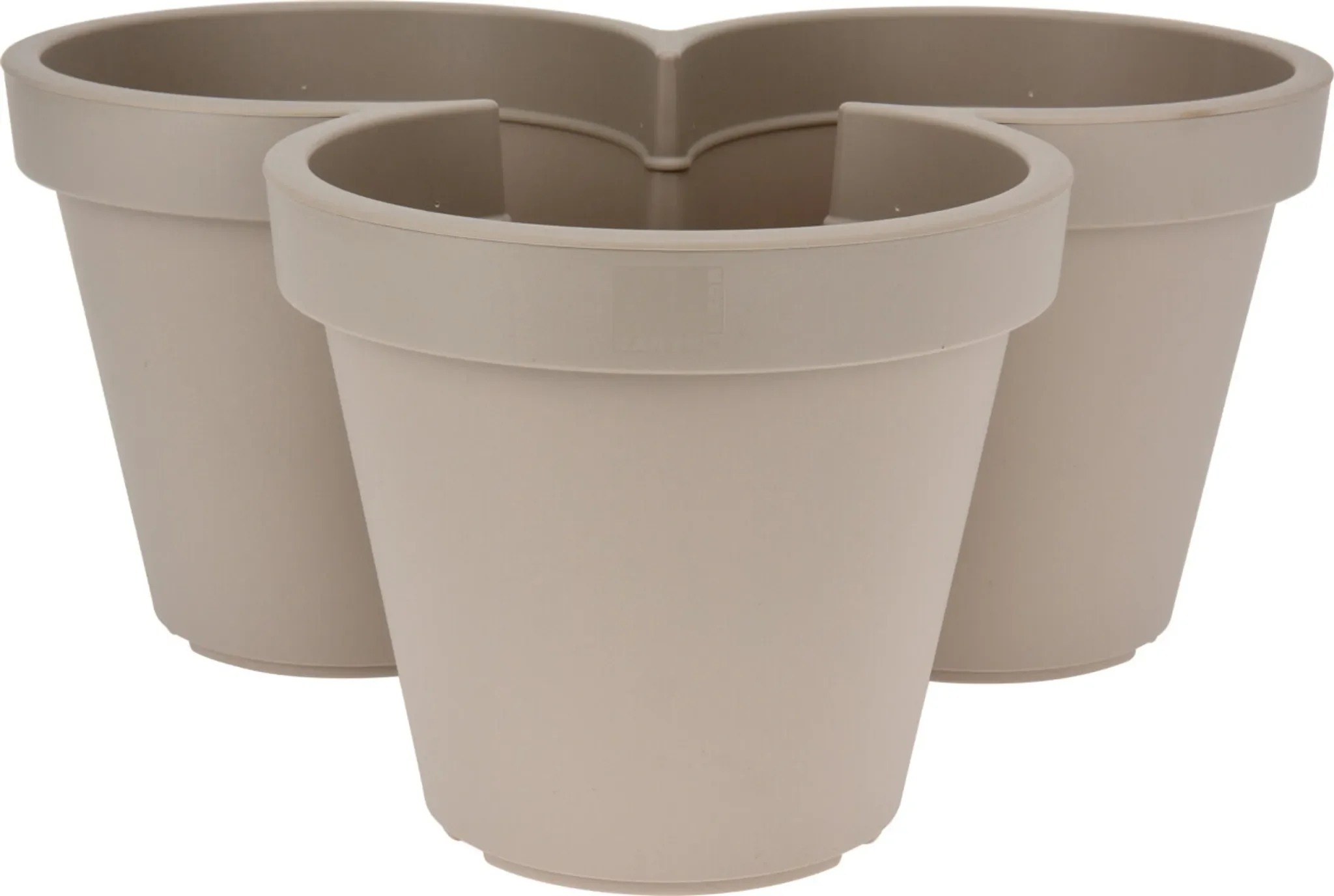 Pflanztopf für drei Blumen – Ø 44 × 20 cm, Beige