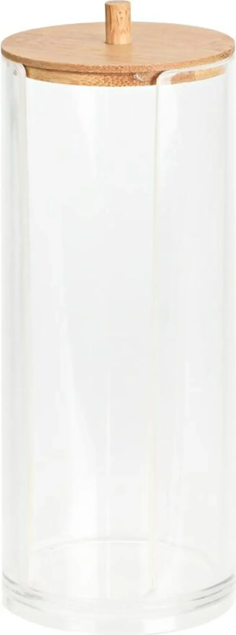 Bathroom Solutions Wattepad-Behälter mit Bambusdeckel – 19,5 cm