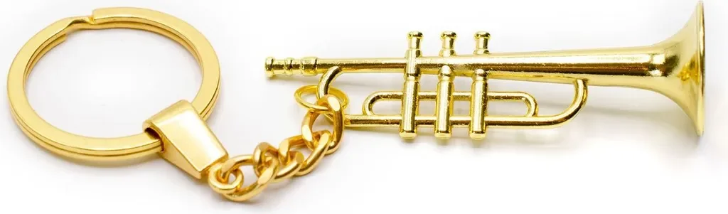 Miniblings Trompete Schlüsselanhänger Musikinstrument mit Pappbox