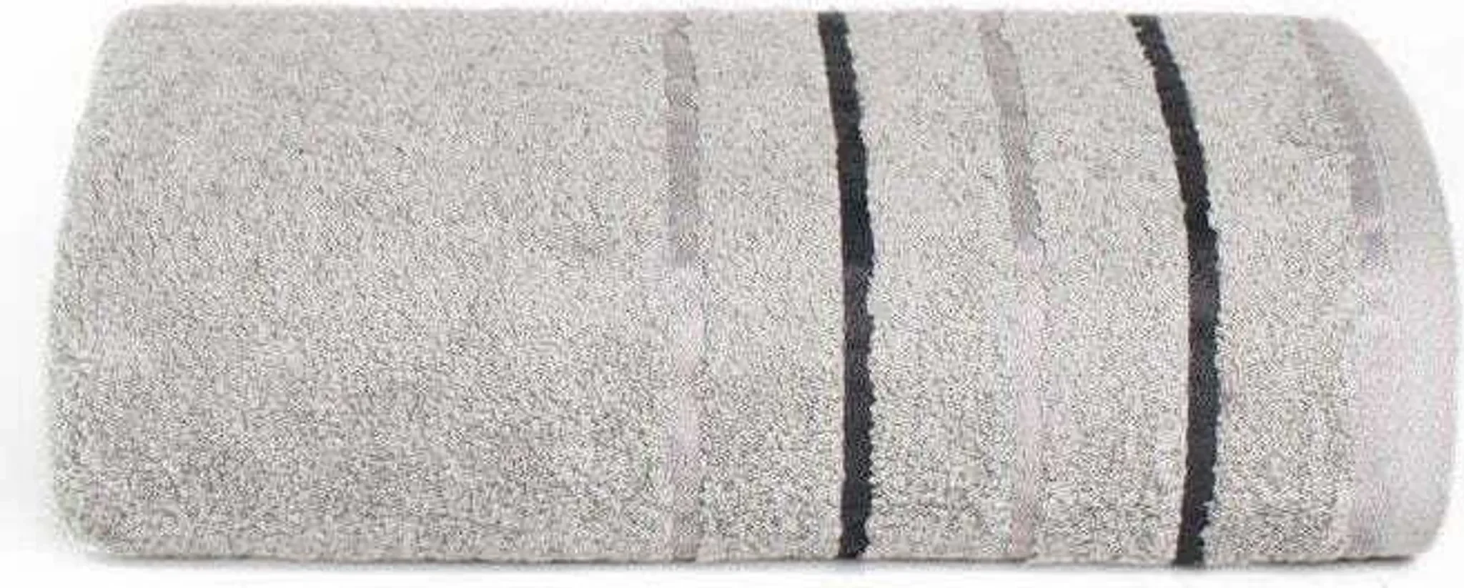 Handtuch „Fresh“ 50 × 90 cm – Baumwolle mit Zierstreifen, Silber