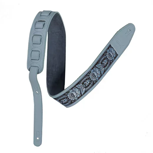 FAME Gitarrengurt gewebt Kunstleder blau