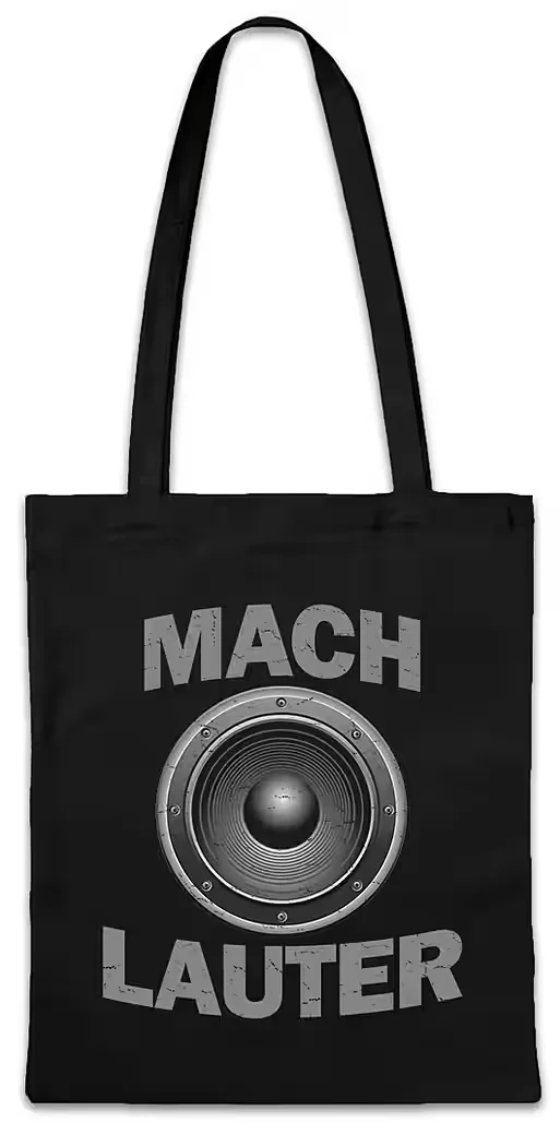 URBAN BACKWOODS Stofftasche Mach Lauter Beuteltasche Techno DJ Party