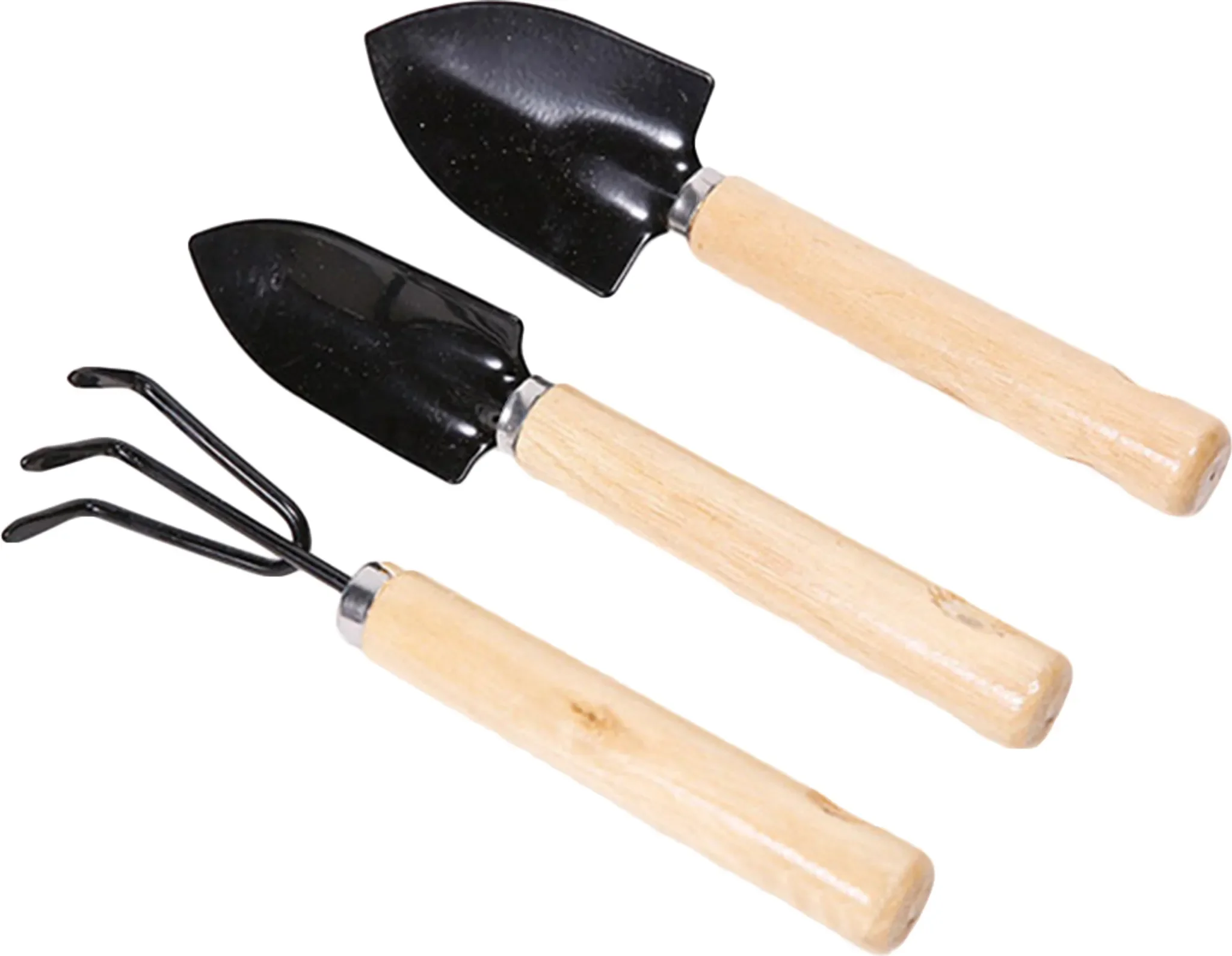 Mini Gartengeräte Set – 3 Teile mit Holzgriff