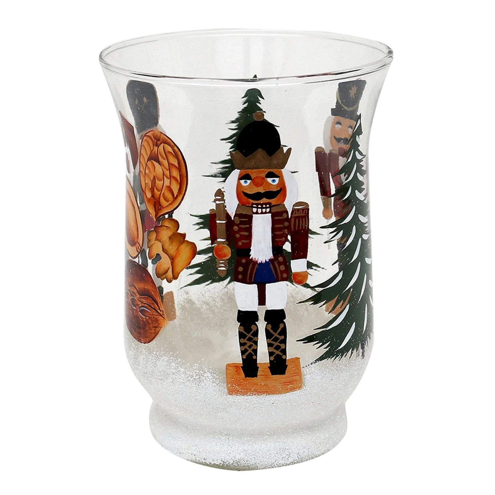Teelichthalter aus Glas – Ø 11 cm, Weihnachtsmotiv