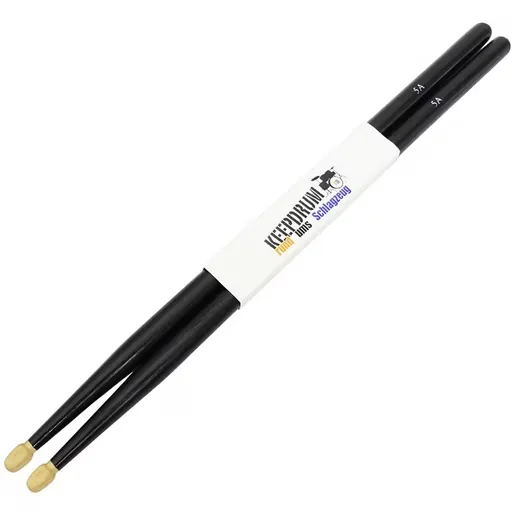 KEEPDRUM 5AB Hickory Schlagzeugstöcke Schwarz 1 Paar mit gutem Grip