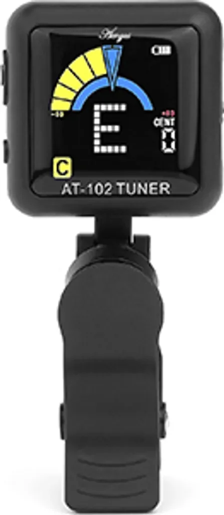 Áengus AT-102 Clip-On Stimmgerät USB Akku Gitarre Bass Ukulele Violine