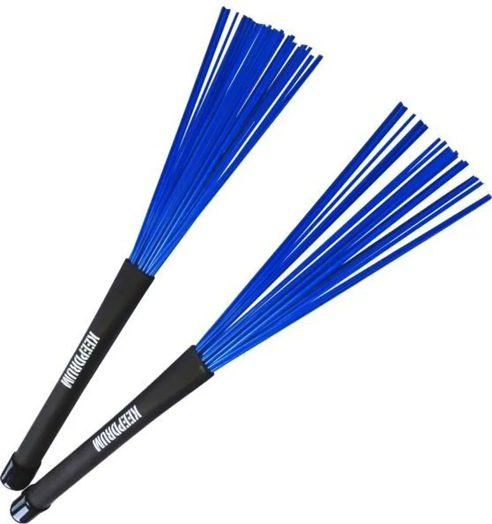 keepdrum SV603BL Schlagzeugbesen Nylon Brushes Blau