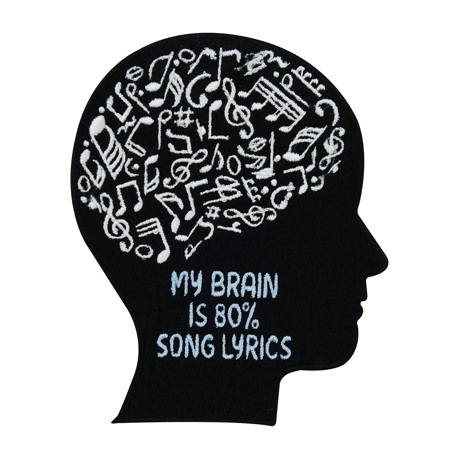 My Brain is 80% Song Lyrics Aufnäher zum Aufbügeln Musik Patch