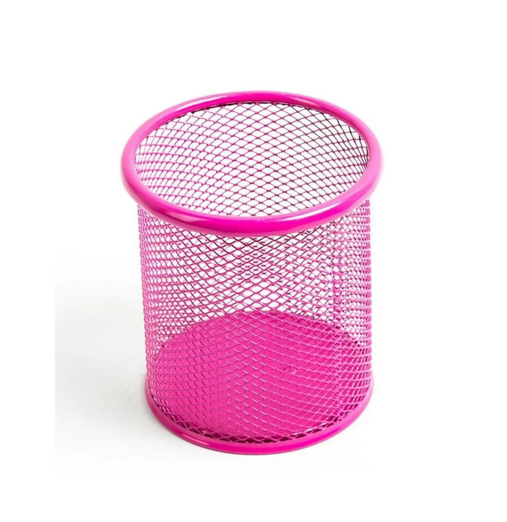 Leviatan Stiftebecher-Organizer aus rosa Metallgeflecht