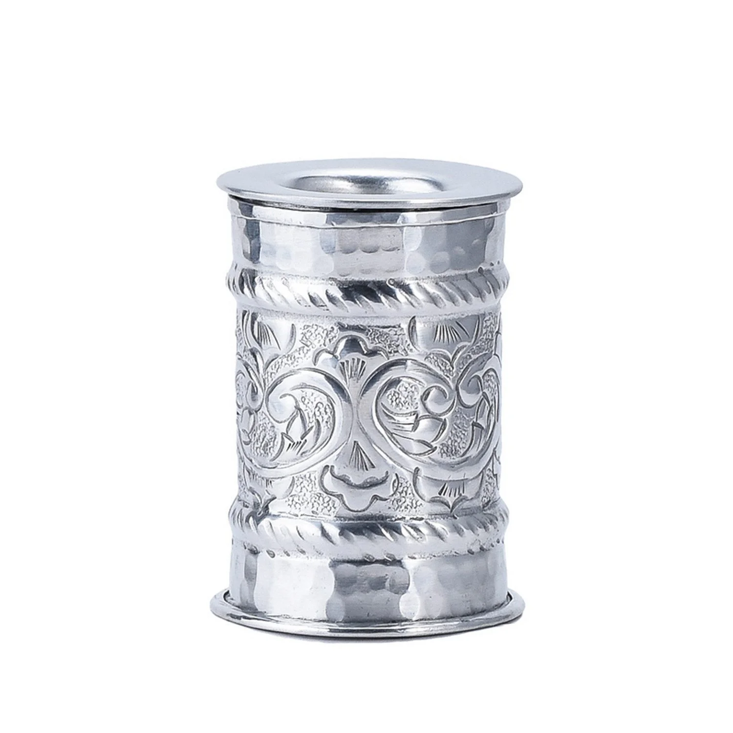 Orientalischer Teelichthalter „Doha 3“ – Handarbeit, silberfarben