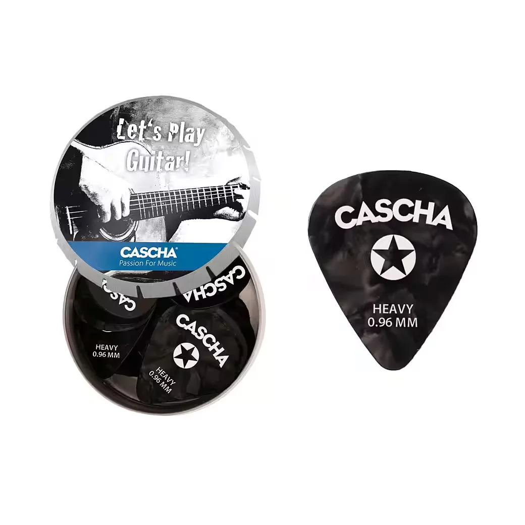 CASCHA HH 2295 Gitarrenplektren Set Heavy, 24 Stück, Metallbox